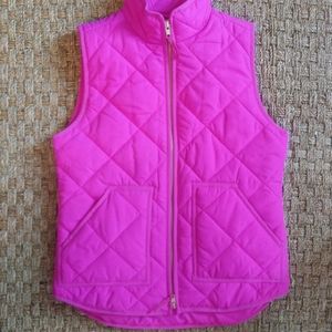 J. Crew Hot Pink Quilted Puffer Vest